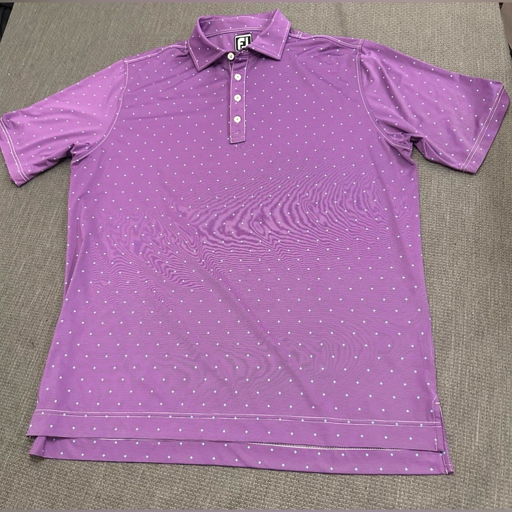 FootJoy men’s purple/blue short-sleeve golf polo. Athletic fit. Size XL